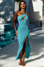 WAVE CHASER - Asymmetrical Cut Out Maxi Dress • Aqua