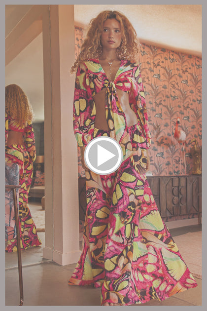 FLUTTER - Multiway Tie Crop & Palazzo Pant • Multicolor