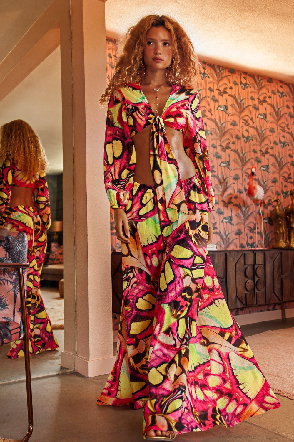 FLUTTER - Multiway Tie Crop & Palazzo Pant • Multicolor