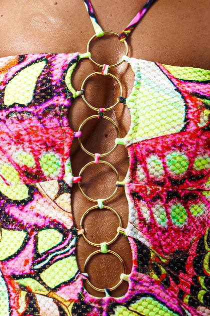 FLUTTER - Halter Ring One Piece • Multicolor