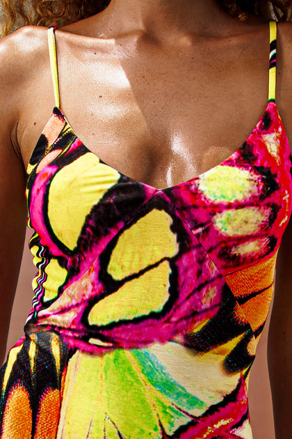 FLUTTER - Fitted Side Slit Maxi Dress • Multicolor