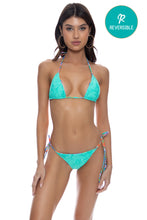 IN THE GROOVE - Triangle Top & Seamless Reversible Ruched Back Brazilian Tie Side Bottom • Multicolor