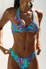 IN THE GROOVE - Cross Front Halter Top & Seamless Reversible Moderate Bottom • Multicolor