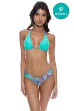 IN THE GROOVE - Reversible Triangle Halter & Full Ruched Back Bottom • Multicolor