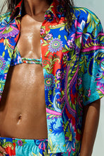 IN THE GROOVE - Short Sleeve Collared Blouse & Elastic Waistband Short • Multicolor