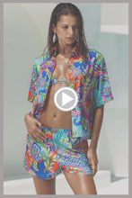 IN THE GROOVE - Short Sleeve Collared Blouse & Elastic Waistband Short • Multicolor