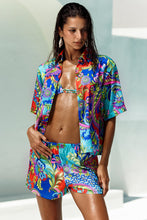 IN THE GROOVE - Short Sleeve Collared Blouse & Elastic Waistband Short • Multicolor