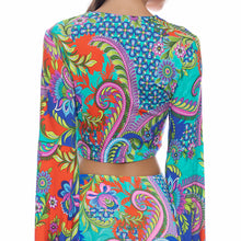 IN THE GROOVE - Bell Sleeve Scrunched Crop Top