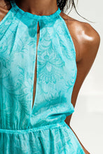 IN THE GROOVE - Halter Keyhole Maxi Dress • Aqua
