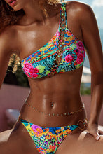 WILD BLOOMS - Asymmetric Ring Chain Cut Out Top & Ring Brazilian Bottom • Multicolor