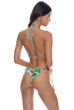 WILD BLOOMS - Ring Strap Triangle Top & Ring Seamless Ruched Back Brazilian Tie Side Bottom • Multicolor