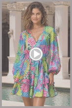 SEAGLASS FANTASY - Long Sleeve Tiereel Ruffle Mini Dress • Multicolor