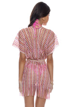 SUNRISE FEELS - Short Caftan • Multi Pink Coral