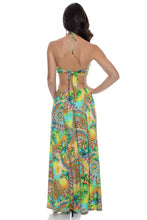 SUN STONES - Bandeau Cut Out Front Slit Dress • Multicolor