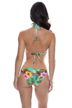 VISIONS OF PARADISE - Triangle Halter Top & Seamless Full Ruched Back Bottom • Multicolor