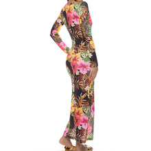 VISIONS OF PARADISE - Long Sleeve Keyhole Cut Out Maxi Dress