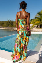 VISIONS OF PARADISE - Chain Bralette Side Slit Maxi Dress • Multicolor