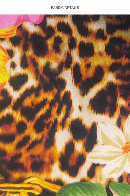 VISIONS OF PARADISE - Chain Bralette Side Slit Maxi Dress • Multi Black