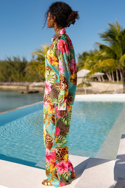 VISIONS OF PARADISE - Blouse & Elastic Waistband Pant • Multicolor