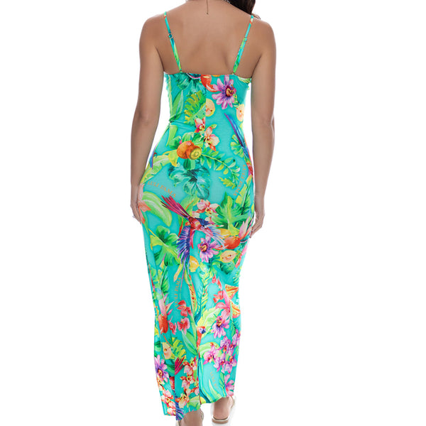 CARIBBEAN FANTASY - Fitted Side Slit Maxi Dress