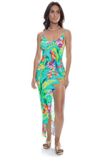 CARIBBEAN FANTASY - Fitted Side Slit Maxi Dress • Multicolor