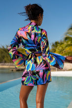 NEON NIGHTS - Cropped Tie Shirt & Skort • Multicolor