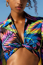 NEON NIGHTS - Cropped Tie Shirt & Skort • Multicolor