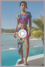 NEON NIGHTS - Crop Top & Asymmetrical Waist Cut Out Skirt • Multicolor