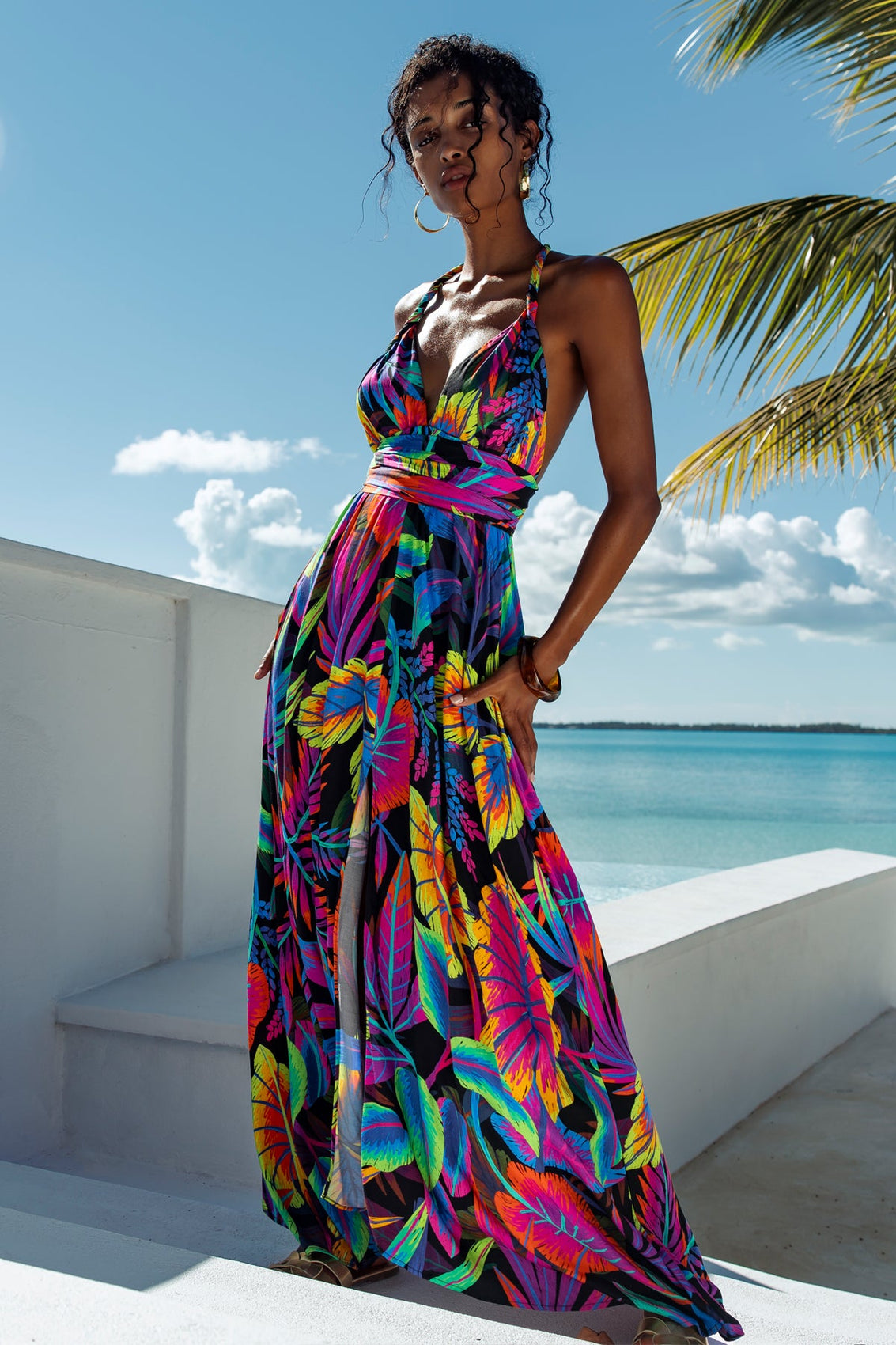 NEON NIGHTS - Convertible Maxi Dress • Multicolor