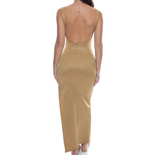 GOLDEN SUNSET - Drawstring Peek A Boo Maxi Dress