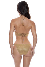 GOLDEN SUNSET - Ring Halter Peek-a-boo Top & Ring Seamless Full Tie Side Bottom • Gold