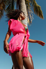 CABANA PRINCESS - Short Caftan • Neon Pink
