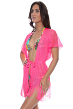 CABANA PRINCESS - Short Caftan • Neon Pink