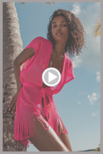 CABANA PRINCESS - Short Caftan • Neon Pink