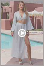 CELESTIAL TIDES - Bell Sleeve Crop Top & Long Wrap Skirt • Celestial Blue