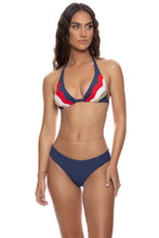AMERICAN ICON - Waves Triangle Halter Top & Seamless Full Ruched Back Bottom • Multicolor