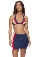 AMERICAN ICON - Waves Triangle Halter Top & Waves Scrunched Up Mini Skirt • Multicolor
