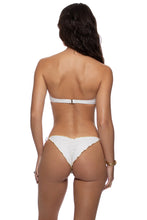SUNKISS GLOW - Underwire Push Up Bandeau Top & Ring Seamless Ruched Back Brazilian Tie Side Bottom • White