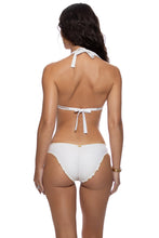 SUNKISS GLOW - Triangle Halter Top & Seamless Full Ruched Back Bottom • White