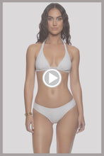 SUNKISS GLOW - Triangle Halter Top & Seamless Full Ruched Back Bottom • White