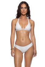 SUNKISS GLOW - Triangle Halter Top & Seamless Full Ruched Back Bottom • White