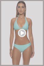 SUNKISS GLOW - Triangle Halter Top & Seamless Full Ruched Back Bottom • Aqua