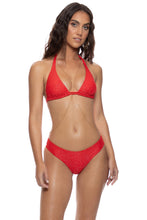 SUNKISS GLOW - Triangle Halter Top & Seamless Full Ruched Back Bottom • Red