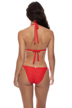 SUNKISS GLOW - Triangle Halter Top & Ring Seamless Full Tie Side Bottom • Red