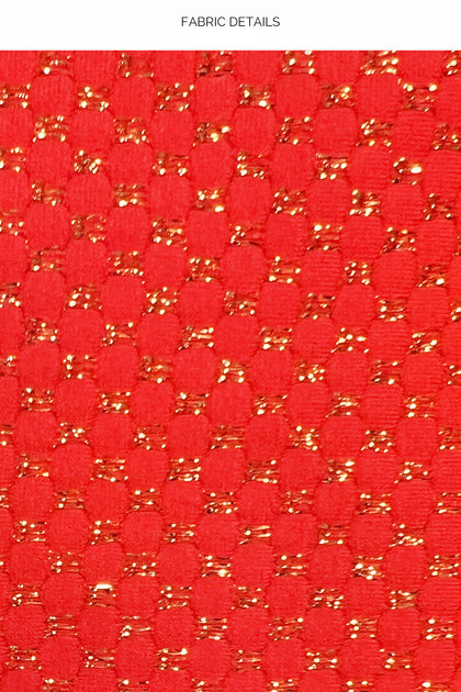 SUNKISS GLOW - Triangle Halter Top & Ring Seamless Full Tie Side Bottom • Red