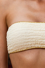 WHITE SANDS - Luxe Stitch Free Form Bandeau Top & Luxe Stitch High Leg Brazilian Bottom • Ivory