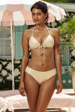 LIQUID VOLTAGE - Molded Push Up Bandeau Halter Top & Seamless Full Ruched Back Bottom • Gold