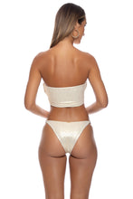 LIQUID VOLTAGE - Double Loop Bandeau Crop Top  & Ring Brazilian Bottom • Gold