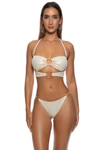 LIQUID VOLTAGE - Double Loop Bandeau Crop Top  & Ring Brazilian Bottom • Gold