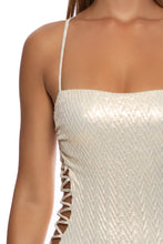 LIQUID VOLTAGE - Square Neck Laced Up One Piece • Gold